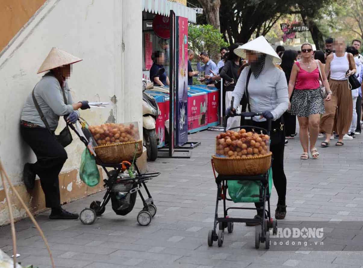 Xe bán hàng rong được trang bị bánh xe để di chuyển mỗi khi gặp lực lượng chức năng. Ảnh: Quốc Huy