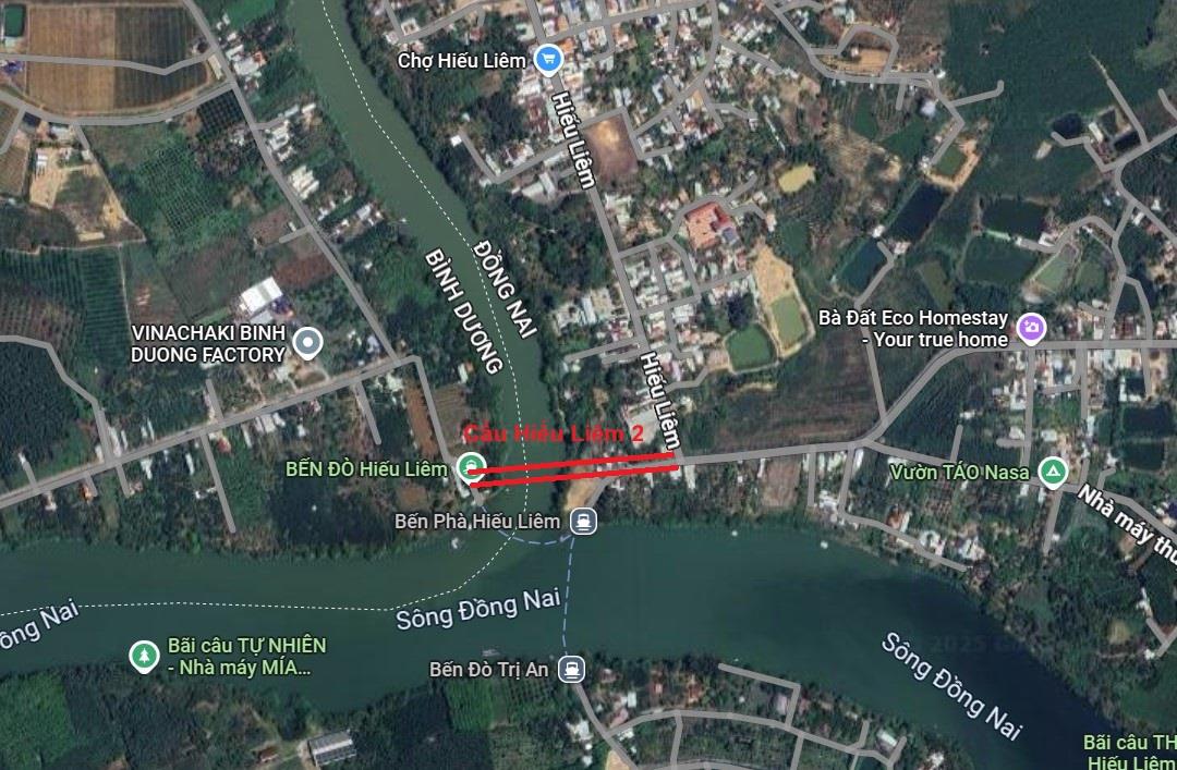 Vị trí cầu Hiếu Liêm 2. Ảnh: Minh Quân