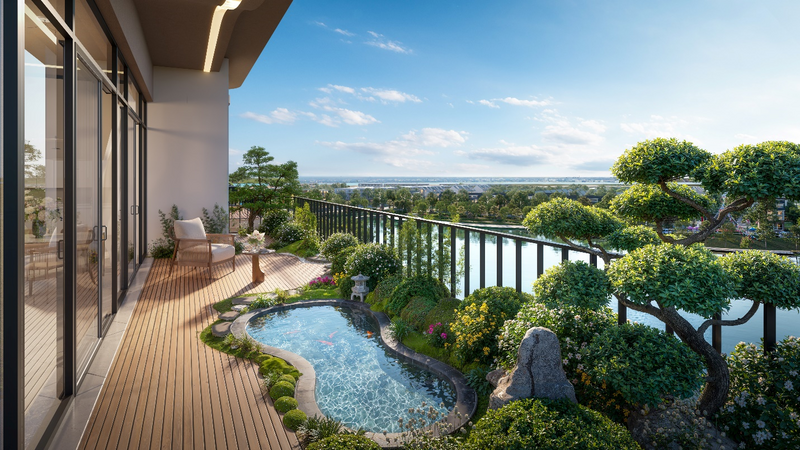 Sân vườn penthouse lên đến 120m2