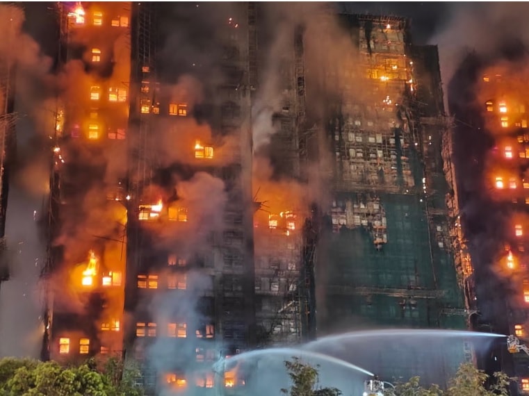 Hiện trường vụ hỏa hoạn. Ảnh: Tân Hoa Xã