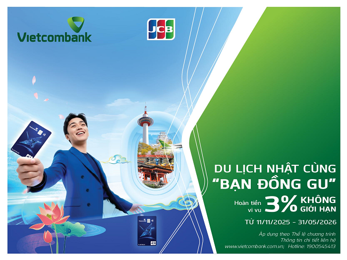 Hoàn tiền 3% không giới hạn cùng thẻ Vietcombank JCB Hoàn tiền 3% không giới hạn cùng thẻ Vietcombank JCB