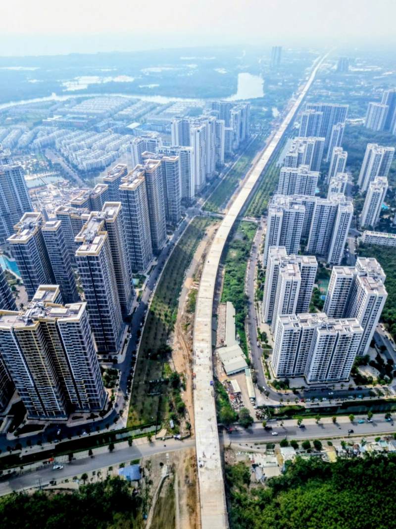 Vành đai 3 đi qua đại đô thị Vinhomes Grand Park đã nối liền. Ảnh: Anh Tú