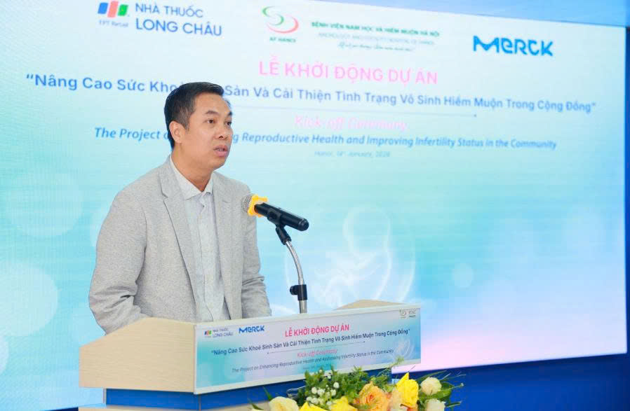 Ông Nguyễn Văn Cường - Giám đốc Điều hành, Bệnh viện Nam học và Hiếm muộn Hà Nội (AF HANOI) phát biểu tại lễ ký kết. Ảnh: BTC cung cấp