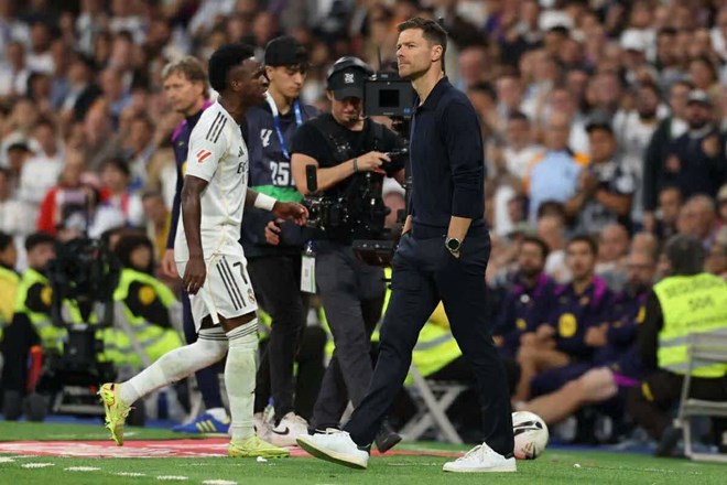 Dưới thời Xabi Alonso, phong độ của Vinicius liên tục sa sút.  Ảnh: AFP