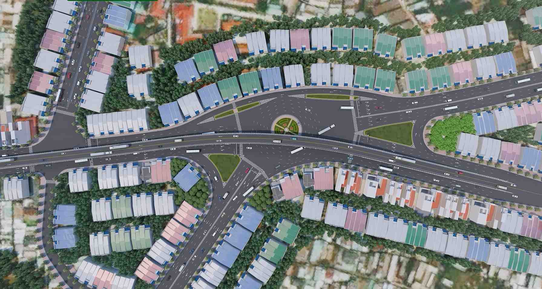 Phối cảnh nút giao khi hoàn thiện giai đoạn 2.  Ảnh: Sở Xây dựng TPHCM