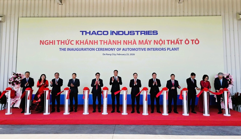 Tập đoàn THACO khánh thành loạt nhà máy triệu đô và xuất khẩu hàng trăm container, tạo khí thế sôi nổi trong ngày ra quân đầu năm 2026. Ảnh: Hoàng Bin