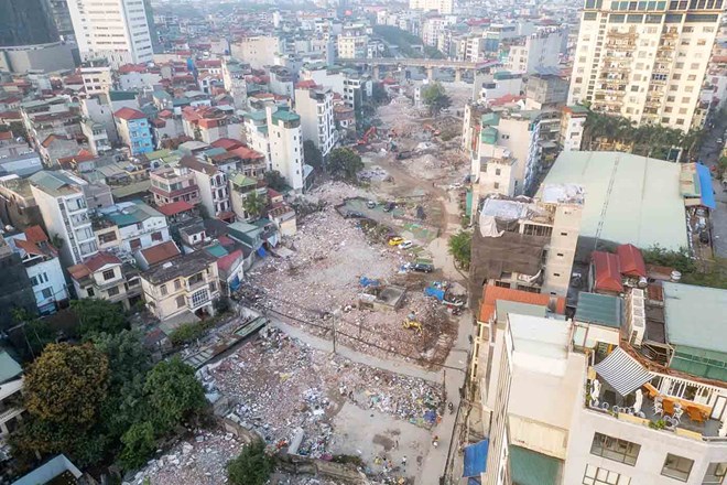 Hà Nội thông tin tiến độ giải phóng mặt bằng dự án đường Vành đai 2,5