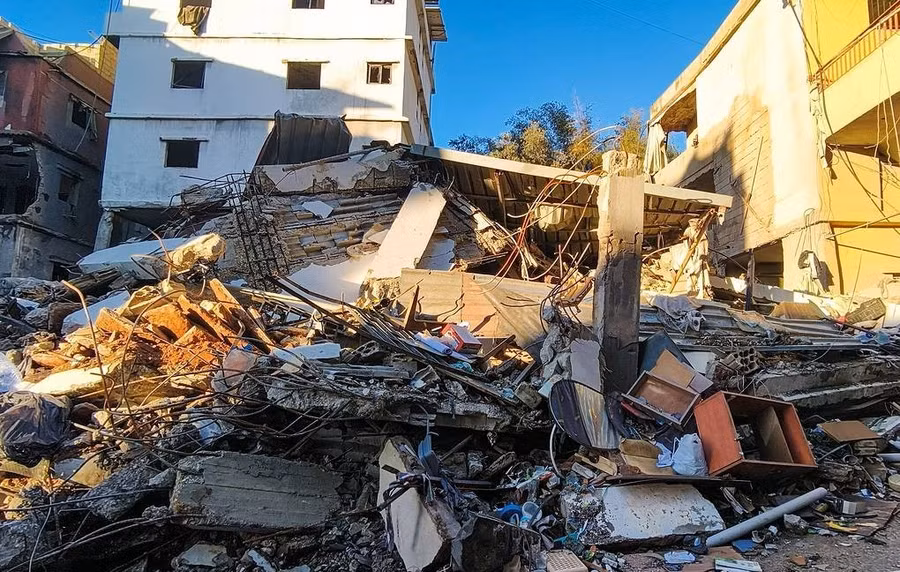 Hiện trường một vụ tấn công của Israel nhằm vào Lebanon, ngày 8/4/2026.