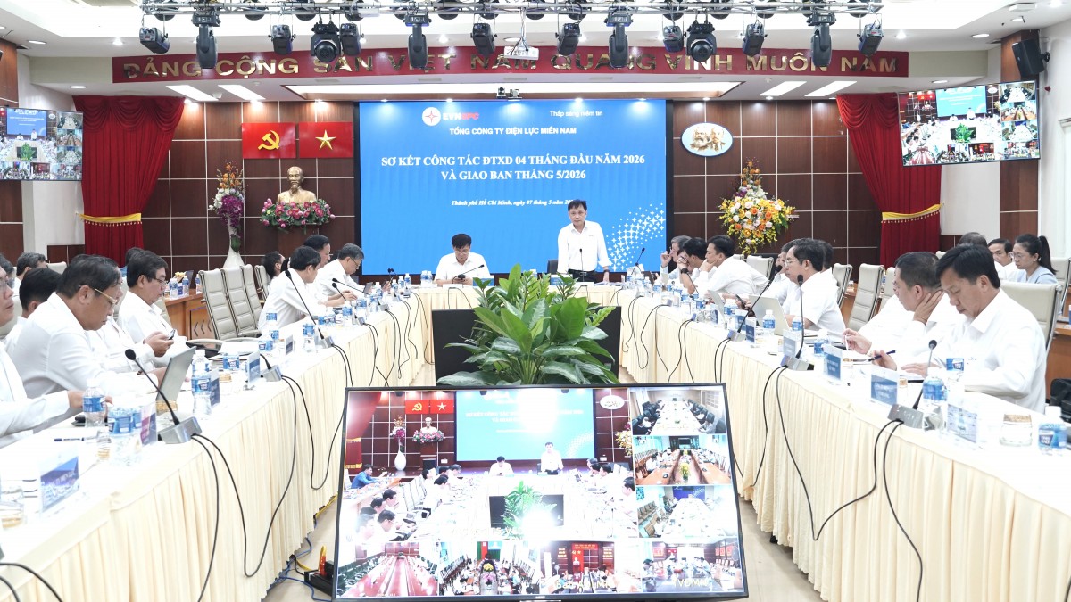 EVNSPC sơ kết công tác đầu tư xây dựng 4 tháng đầu năm và giao ban tháng 5/2026