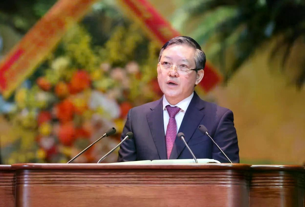 Ông Lương Quốc Đoàn, Uỷ viên BCH Trung ương Đảng, Chủ tịch BCH Trung ương Hội Nông dân Việt Nam phát biểu khai mạc Đại hội. luong-quoc-doan-0856.jpg