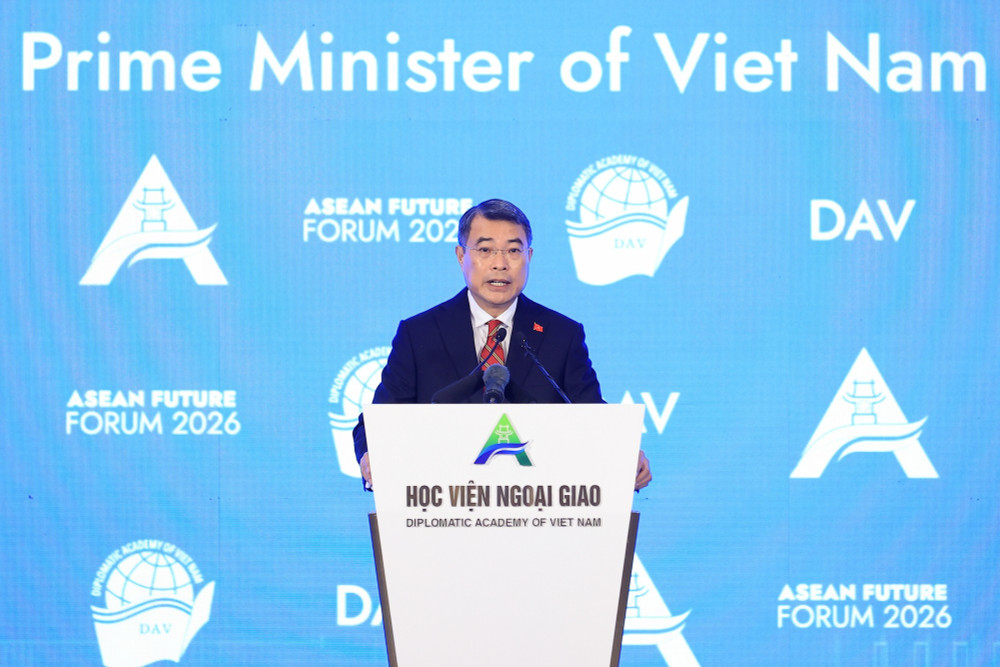 Thủ tướng Chính phủ Lê Minh Hưng phát biểu tại phiên khai mạc Diễn đàn Tương lai ASEAN 2026. Ảnh: VGP/Nhật Bắc. 2.jpg