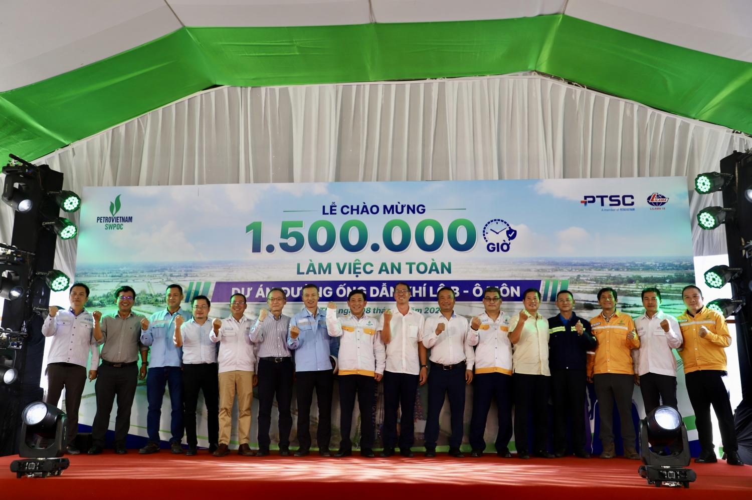 1,5 triệu giờ an toàn – dấu mốc trên công trường đường ống khí Lô B – Ô Môn