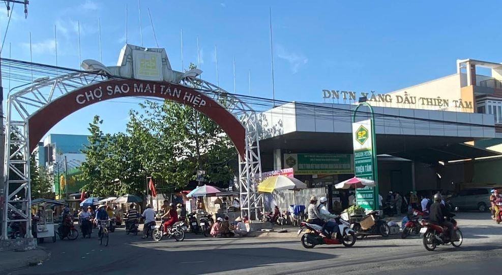 Chợ Sao Mai, xã Tân Hiệp, tỉnh An Giang. Ảnh: ITN. cho-sao-mai-tan-hiep.jpg