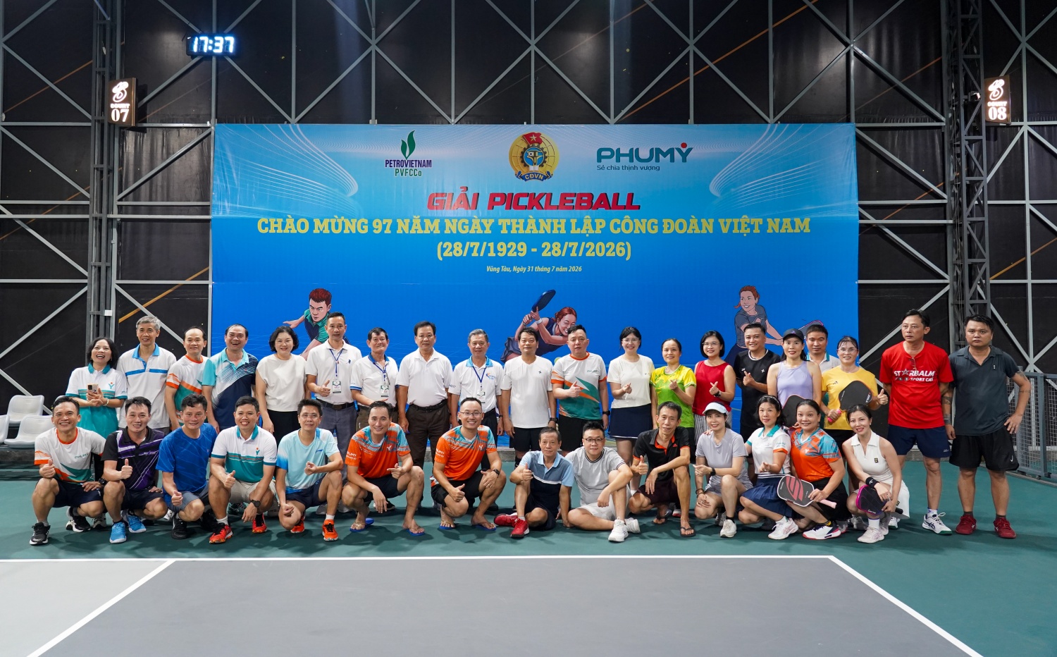 Công đoàn PVFCCo - Phú Mỹ tổ chức Giải pickleball chào mừng 97 năm Ngày thành lập Công đoàn Việt Nam