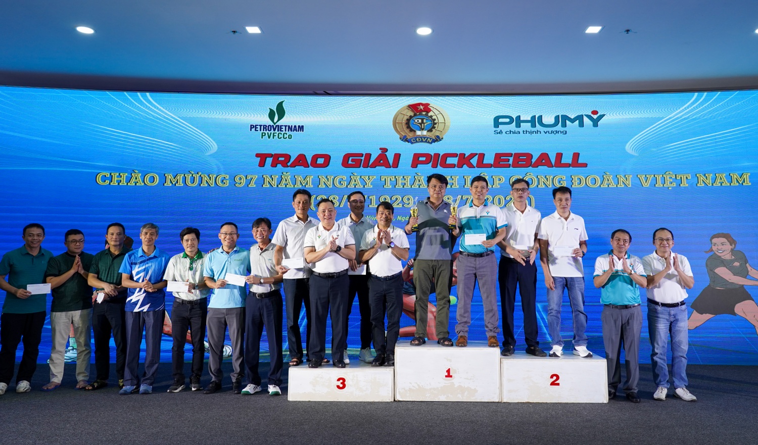 Công đoàn PVFCCo - Phú Mỹ tổ chức Giải pickleball chào mừng 97 năm Ngày thành lập Công đoàn Việt Nam