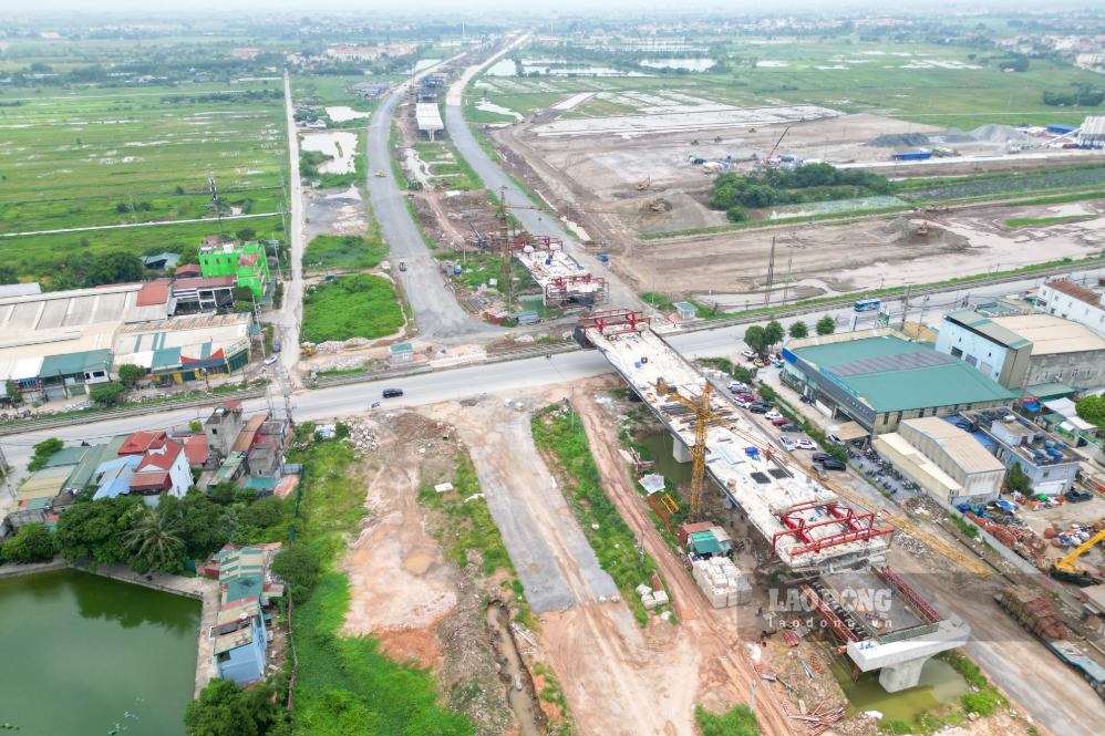 Nút giao dự án đường Vành đai 4 và Quốc lộ 1A (xã Thường Tín, Hà Nội). Ảnh: Sóng Hữu