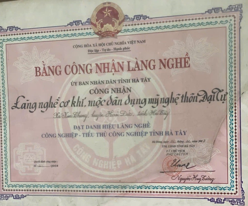 Năm 2007, Đại Tự được công nhận là làng nghề cơ khí, mộc dân dụng, mỹ nghệ. Ảnh: Thế Vũ 1kb4.jpg