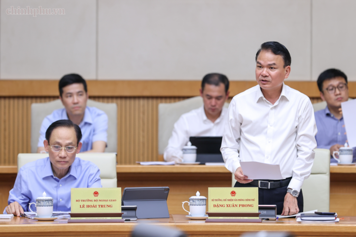Bộ trưởng, Chủ nhiệm VPCP Đặng Xuân Phong phát biểu tại phiên họp - Ảnh: chinhphu.vn/Nhật Bắc