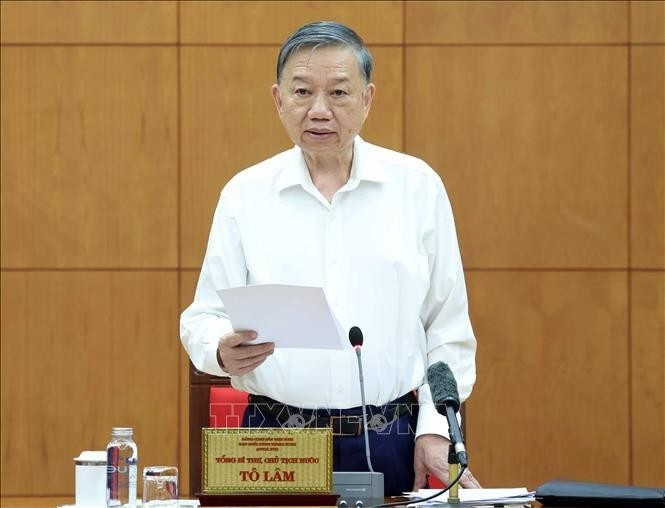 Tổng Bí thư, Chủ tịch nước Tô Lâm phát biểu chỉ đạo. Ảnh: Thống Nhất/TTXVN Tổng Bí thư, Chủ tịch nước Tô Lâm phát biểu chỉ đạo. Ảnh: Thống Nhất/TTXVN
