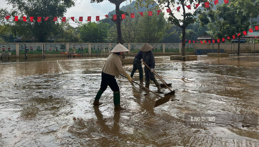 Theo kế hoạch, đến ngày 24.9, phân hiệu 2 của Trường Tiểu học Gia Viễn mới đón học sinh trở lại (ảnh chụp ngày 23.9). Ảnh: Nguyễn Trường