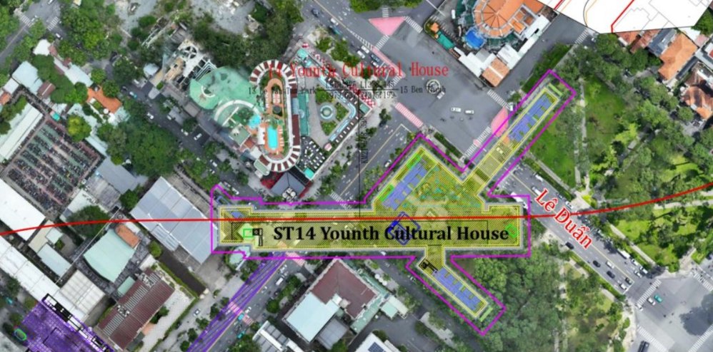 Vị trí ga Nhà Văn hóa Thanh niên.  Ảnh: Liên danh tư vấn