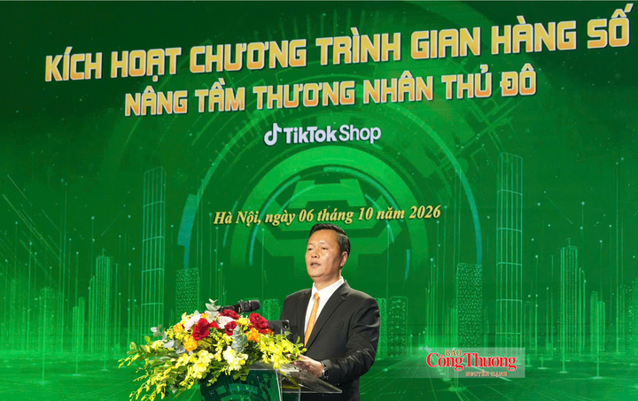 Ông Trần Đức Hải, Giám đốc Sở Công Thương Hà Nội phát biểu tại sự kiện.