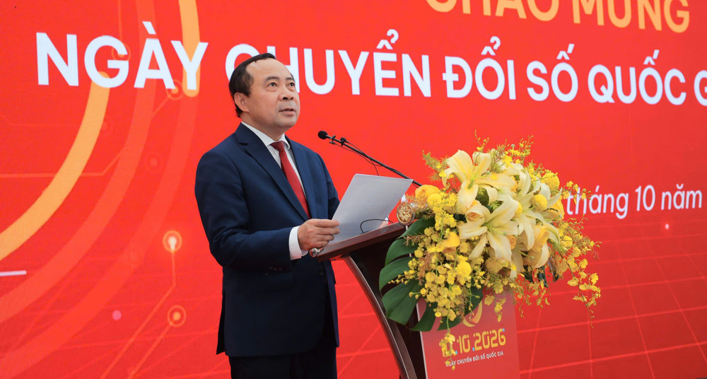 Bộ trưởng Bộ Khoa học và Công nghệ Vũ Hải Quân phát biểu tại chương trình - Ảnh: KHCN 1000062846.jpg