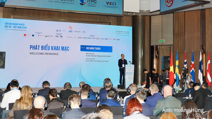 Quang cảnh Diễn đàn Doanh nghiệp Bắc Âu - Việt Nam 2026 với chủ đề “Thập kỷ tăng trưởng mới: Phát huy tiềm năng Việt Nam và thế mạnh Bắc Âu”.
